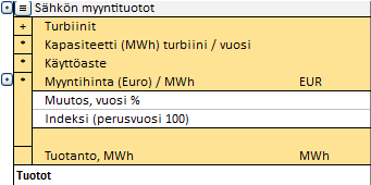 3.2.8.12 Kääntönapit alariveillä Kääntönapit lisätään automaattisesti alarivien (so. erittely- ja muutosmittaririvien) viereen.