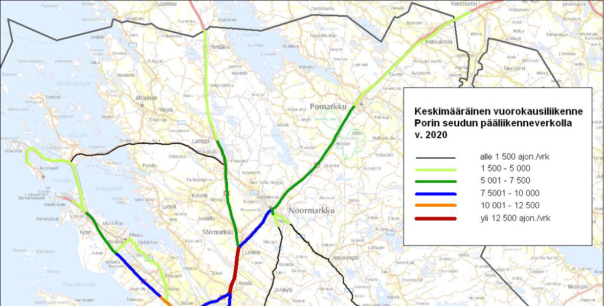 28 PORIN SEUDUN LIIKENNEJÄRJESTELMÄSUUNNITELMA PÄÄLIIKENNEVERKON NYKYTILA JA