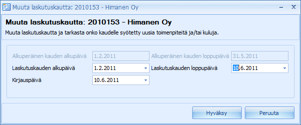 CSI Professional 2.0 Käyttöohje 78 (/129) Hae uudet toimenpiteet ja kulut Toimeksiannolle lisätyt uudet rivit voidaan hakea koelaskulle.