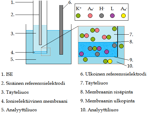 tilalla ainetta, joka kykenee ionien vaihtoon. Kummassakaan tapauksessa kyse ei ole hapetus-pelkistysreaktiosta.