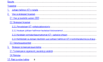 Näkökulmat strategian visioon, alustaviin linjausalueisiin 2. Neuvoja ja palautetta hankkeelle 2.