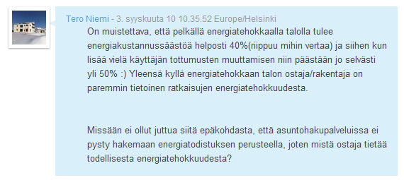 Maksaisitko 5000 lisää saadaksesi energiatehokkaan talon? Poimintoja osoitteesta: http://tori.tekes.