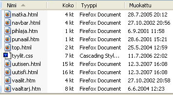 14 Luettelo Kuva 23: Luettelo Luettelo ja tiedot -näkymä Kuva 24: Luettelo ja tiedot Tiedostojen lajitteleminen Voit lajitella tiedostot sarakeotsikoita napsauttamalla. Esim.