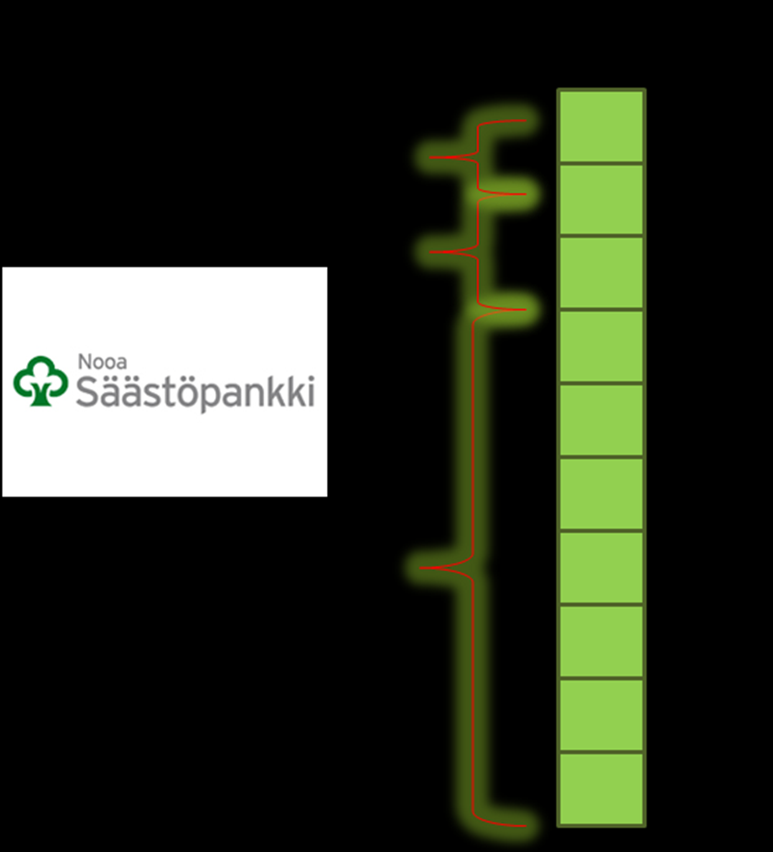 46 Vaikka Nooa Säästöpankin asiakaspalvelu onkin alansa ehdotonta huippua, ei lainatarjouksia esiteltäessä käytetä juuri minkäänlaisia havainnollistavia kuvia apuna.