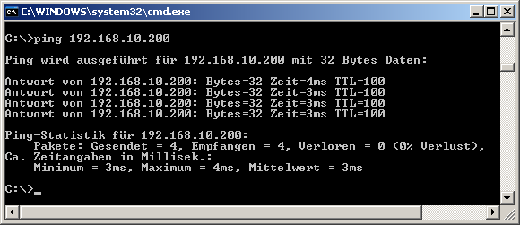 BL-NET:in liittäminen LAN-verkkoon 8. Bootloaderille on annettava IP-osoite, joka ei vielä ole käytössä verkossa. Komennolla ping voidaan syöttöpyynnössä kokeilla, onko esim. IP-osoite 192.168.10.