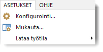 Ellei työkalutaso ole yhdensuuntainen XY-oletustason kanssa, työkalutason valinta tavallisesti tulostaa työstörataa postprosessoitaessa A- ja/tai B-akselin koodit.