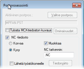 32 MASTERCAM X8/ Kahden eri kiinnittimissä olevan kappaleen työstö 1 Valitse kaikki operaatiot