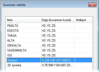 48 MASTERCAM X8/ Aiemmin luotujen ratojen päivitys 6 Klikkaa Valitse työkoordinaatiston suunta -painiketta