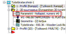 50 MASTERCAM X8/ Aiemmin luotujen ratojen päivitys 14 Nyt rata työstää kappaletta oikein. 15 Piilota työstörata klikkaamalla uudelleen Valittujen operaatioiden näyttö päälle/pois.