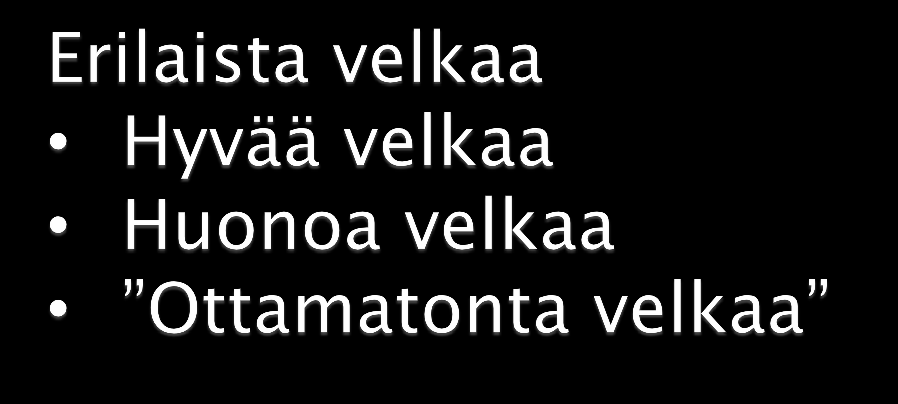 1600 1400 1200 1000 800 600 400 200 0 "Syömävelka" 1) Muu lainakannan muutos 00 01 02 03 04 05 06 07 08 09 10 11 12 13 14* 1) Syömävelka on kuntien negatiivisten vuosikatteiden summa.