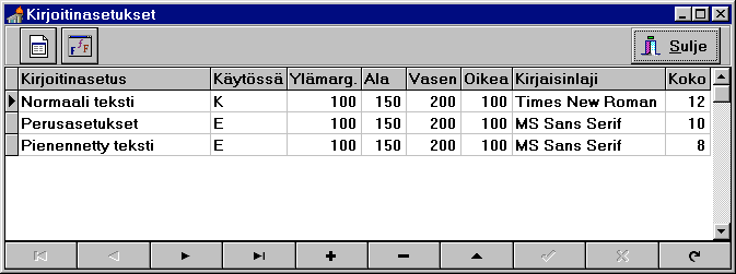 YLLÄPITO: Kirjoitinasetukset Eri tulostusasetuksia