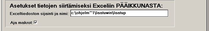 YLLÄPITO: Asetukset - Excel Excel: tiedostojen sijainti, nimeämiskäytäntö