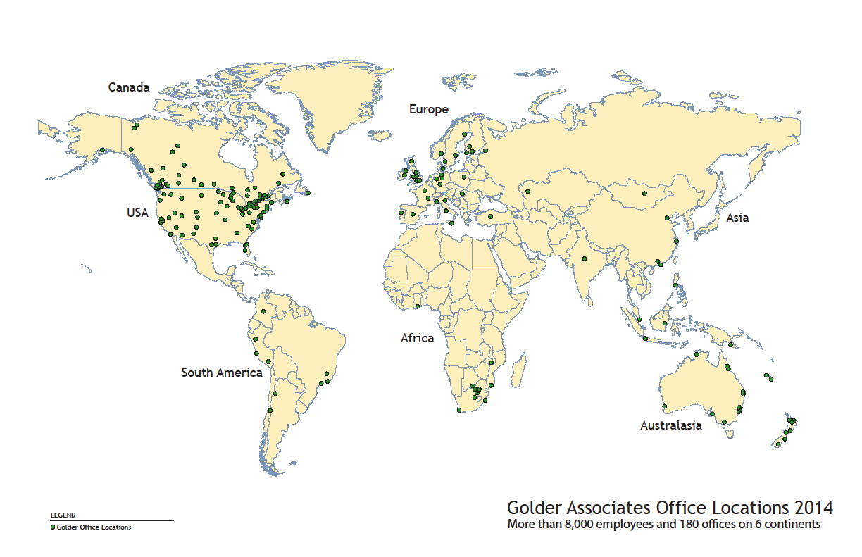 Golder Associates on maailman suurimpia yksityisiä ympäristö- ja geotekniikan alan konsulttiyrityksiä. Työntekijöitä yli 8000, toimipaikkoja n.