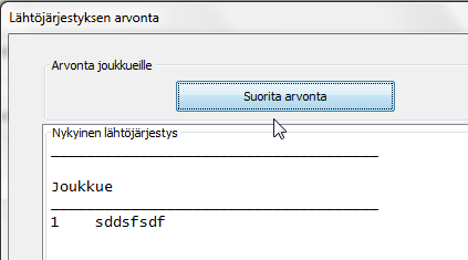 13.2 Jukkueiden lähtölistan arvnta Arvnta löytyy Tehtävät Arvnta... 13.