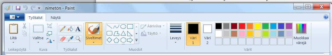 VALIKOIDEN KÄYTTÖ Valintanauhat Valikoiden käsittely on samanlaista kaikissa Windows-ohjelmissa, joten se mitä seuraavassa sanotaan pätee niihin kaikkiin.