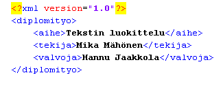 10 lyhyiden tiedostojen esittäminen on havainnollista (kuva 3). XML:n tehokkaan hyödyntämisen rajoitteena nähdään usein tulkkien (engl.