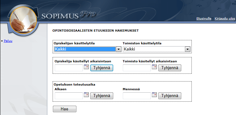 Ohje opiskelijalle 5 (7) 2. Kouluttavan yrityksen arvioinnit -sivu 3. Hae opintososiaalisia etuuksia -sivuilta pääset täyttämään ja hakemaan opintososiaalisia etuuksia sähköisesti.