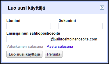 38 Uuden käyttäjätilin luominen tapahtuu klikkaamalla Organisaatio ja käyttäjät, josta valitaan Luo uusi käyttäjä.