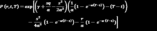 40 (86) Malli tarjoaa myös selkeän muodon r (t):lle, joka on saatu integroimalla riskineutraali yhtälö. Funktion johtaminen on löydettävissä Jarrow & van Deventer (1998) artikkelista.