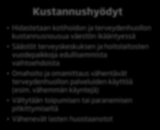 5. Kotona asuminen ja ennaltaehkäisevä terveydenhuolto 1. 2. 3.