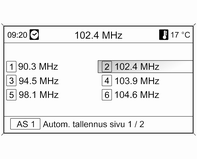 30 Radio Huomautus Manuaalinen asemanhaku: Jos radio ei löydä asemaa, se siirtyy automaattisesti herkemmälle hakutasolle.