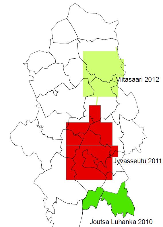 Keilaininventoinnit Keski-Suomessa Metsäpinta-ala n.