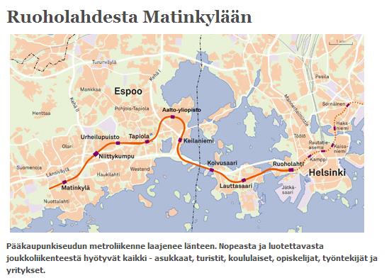 Länsimetro syksyllä 2016 2 linjaa: Matinkylä Vuosaari ja Tapiola Mellunmäki Vuorovälit per linja: ruuhkassa 5 min, päivällä 7,5 min ja