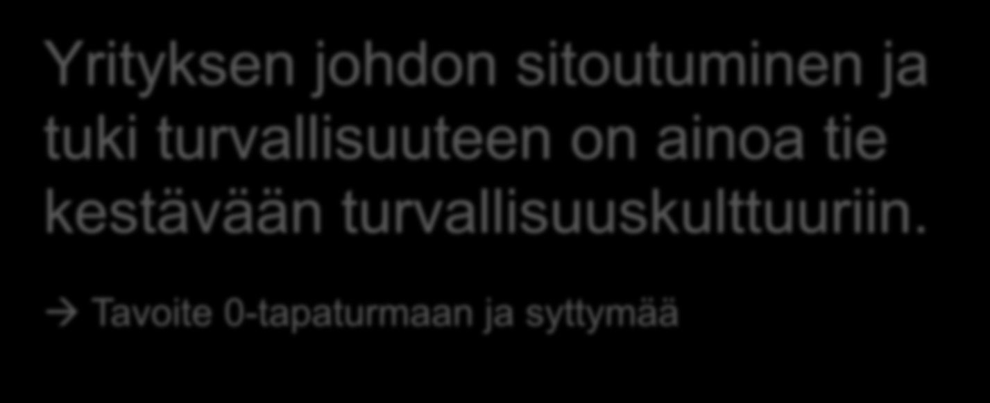 TURVALLISUUS, Käyntihyötysuhde ja Kannattavuus kulkee käsikädessä Turvallisuuskoulutuksella henkilöstö muuttuu ajattelemaan turvallisesti ja kokonaiskustannustehokkaasti.