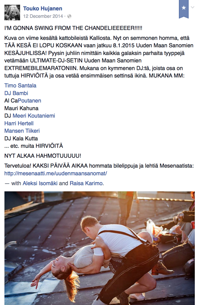 Facebook on kampanjan sydän Käytä niitä kanavia joissa olet jo valmiiksi aktiivinen.