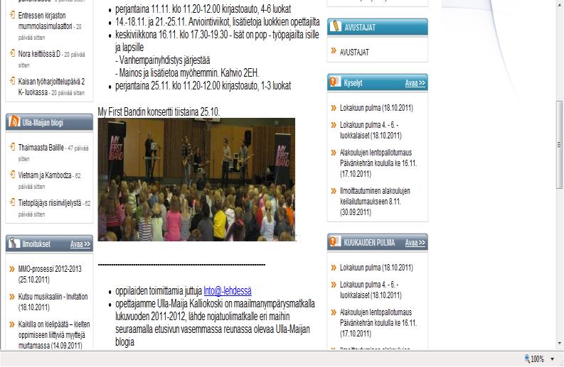 blogi Tapahtumakalenteri koko koulu Koko koulun yhteinen kansio