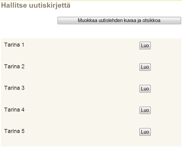 e-klubitalo jäsensivustojen ylläpito 27(33) 8. Uutiskirjeen pohja 8.1.