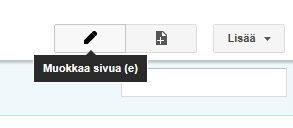 34 Kuva 15. Sivun muokkaustoiminto. Myös uuden sivun luominen onnistuu helposti. Työkalu siihen löytyy sivun muokkaustoiminnon vierestä etusivulta (kuva 16). Kuva 16. Uuden sivun luomistoiminto.