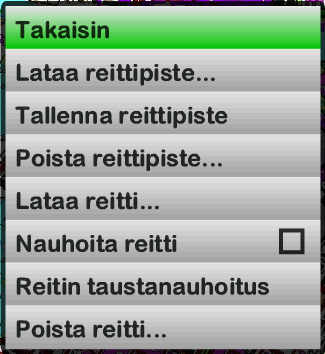 Omat paikat ja reitit Karttaselaimella on mahdollista tallentaa tärkeitä paikkoja kartalle, nauhoittaa kuljettu reitti sekä tarkastella näitä kartalla.