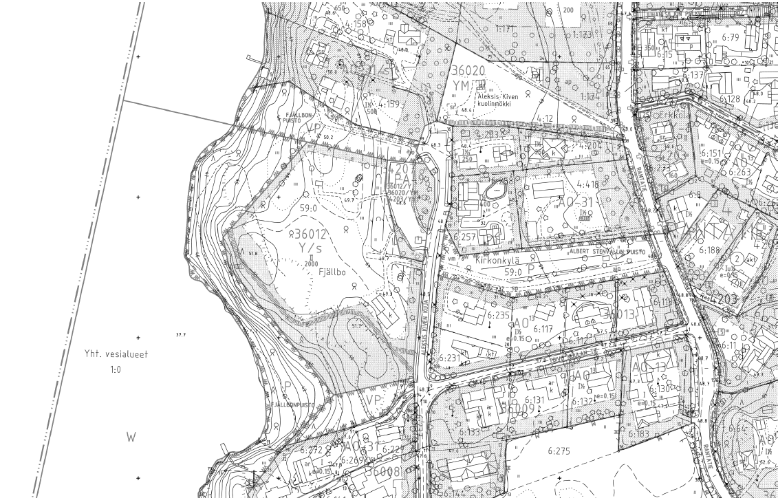 13 Kuva 9. Suunnittelualueen rajaus kattaa koko Fjällbon puiston. 4.2 Fjällbon puisto 4.2.1 Alueen lyhyt historia Vuonna 1875 J. F. Frostell, Tuusulan silloinen nimismies, osti Tuusulanjärven itärannalta noin 3,5 hehtaarin kokoisen rantatontin.