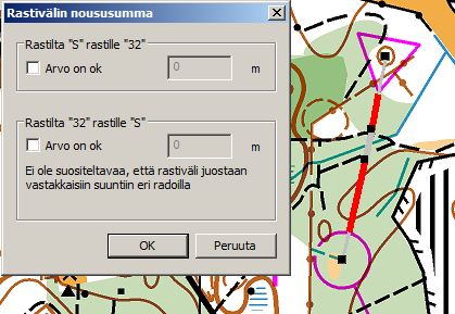 Normaalisti ei ole suositeltavaa käyttää samaa rastiväliä molempiin suuntiin. Condes kuitenkin sallii syöttää nousun molempiin suuntiin.