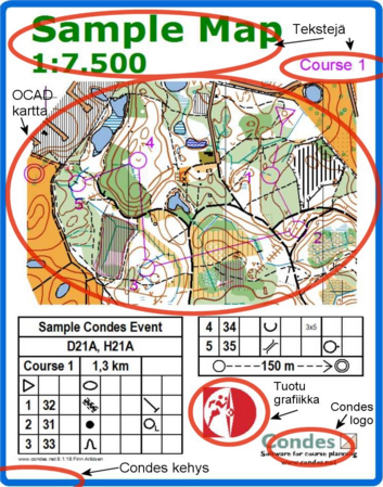 Ratasuunnittelu Voit suunnitella radat kartalla näytöllä. Condes helpottaa rastien käsittelyä - Condes varmistaa, että aina kun siirrät rastia, tätä rastia käyttävät radat ovat aina ajan tasalla.