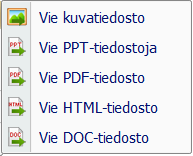 5 Muita tallennusmuotoja ovat PowerPoint, HTML, PDF, DOC sekä tietysti yleisimmät kuvaformaatit. Nämä jaat helposti heidän kanssaan, joilla ei ole käytössä Flow!Works ohjelmistoa. 1.