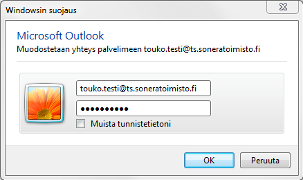 9. Outlook käynnistyy ja pyytää sinua kirjautumaan sisään ensimmäisen kerran.