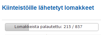 4. Lomakkeiden palautuminen Asiakkaat palauttavat lomakkeet joko paperilla tai Internetissä määräpäivään mennessä Voit koko ajan seurata Internetissä palautuneiden lomakkeiden määrää Paperilla