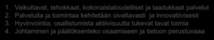 Hämeenlinnan kaupungin palvelujen järjestämisen painopisteet Hämeenlinnan strategia Kaupunkilaisten hyvää arkielämää tukevat kumppanuuteen ja tarpeeseen perustuvat palvelut 1.