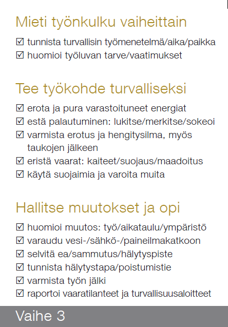 Työkohteen turvallisuus hallintaan Tehdäänkö oikeita asioita, oikeassa paikassa ja oikeaan aikaan? Miten kohde saadaan tukevasti nolla-energiatilaan?