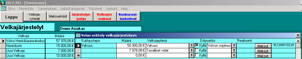 SANEERAUSOHJELMA Saneerausohjelmaehdotus perustuu selvitysosaan ja toimenpideosaan. Edellä viitattu Taloudellinen perusselvitys on rakenteellisesti sellaisenaan käypä selvitysosaksi (vrt.