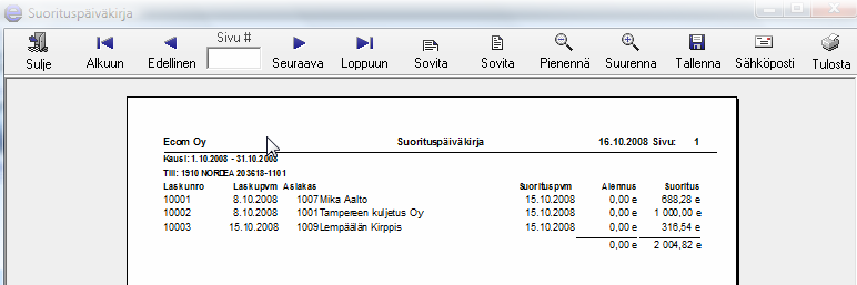 8.6 Suorituspäiväkirja Suorituspäiväkirjaan