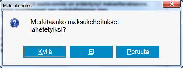 9.2 Maksukehotusten tulostus Maksukehotusten tulostaa ensin ne asiakkaat, jotka saavat ensimmäisen maksukehotuksen. Niiden perään ohjelma tulostaa toisen maksukehotuksen saavat asiakkaat.