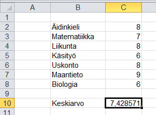 Maalaa halutut luvut ja klikkaa lukualueen määritys painiketta uudestaan.