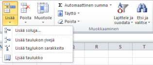 Excel 2010:n käytön aloittaminen Missä valikot ja työkalurivit ovat?