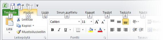 Voit esimerkiksi kopioida valitsemasi tiedot leikepöydälle CTRL+C-näppäinyhdistelmällä, avata Tallenna nimellä -valintaikkunan CTRL+S-näppäinyhdistelmällä ja avata Microsoft Visual Basic for