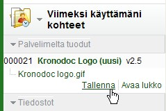 37 Erona on, että palvelimelle tuotu tiedosto poistetaan automaattisesti "Muokattavana olevat tiedostoni" -luettelosta.