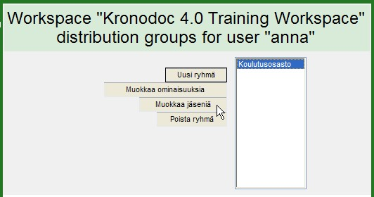 81 Nimeä ryhmä, kirjoita tarvittaessa "Kuvaus"-kenttään tietoa ryhmästä ja valitse ryhmään kuuluvat jäsenet (yksittäisiä käyttäjiä tai ryhmiä). Napsauta "Tee ryhmä"-painiketta tallentaaksesi ryhmä.