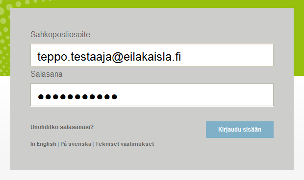 6 Linkin klikkaamisen, tai aktivointikoodin syöttämisen jälkeen käyttäjä saa ilmoituksen aktivoinnin onnistumisesta ja voi siirtyä kirjautumaan palveluun omalla käyttäjätunnus-salasana parillaan. 3.